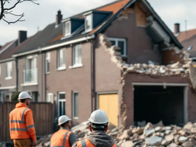 Losse garage slopen achter het huis